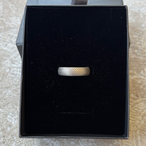 Brand New Sterling Silver 925 Snakeskin Wedding Band Ring Handcrafted Minimalist